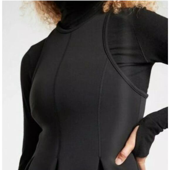 Athleta En Route‎ Luxe Black Stretch Scuba Dress Size Small - Picture 3 of 12